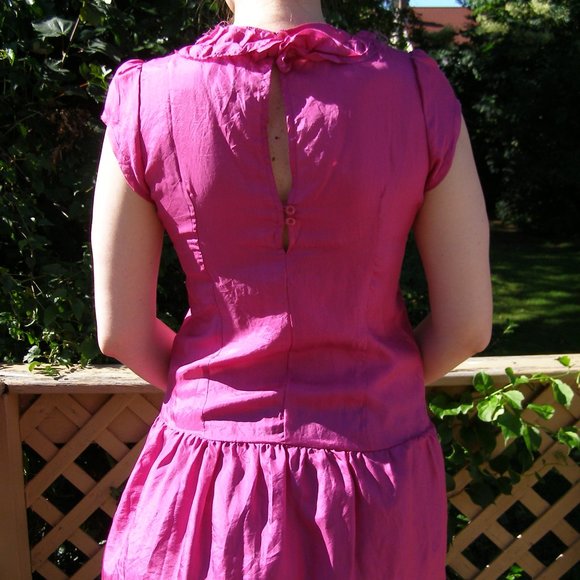 NEW Size M Kimchi Blue Fuchsia SILK Tunic dress - Picture 7 of 15